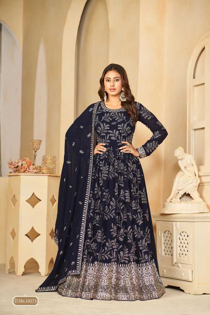 Anjubaa Vol 27 Faux Georgette Wedding Wear Gown With Dupatta Wholesale Shop In Surat